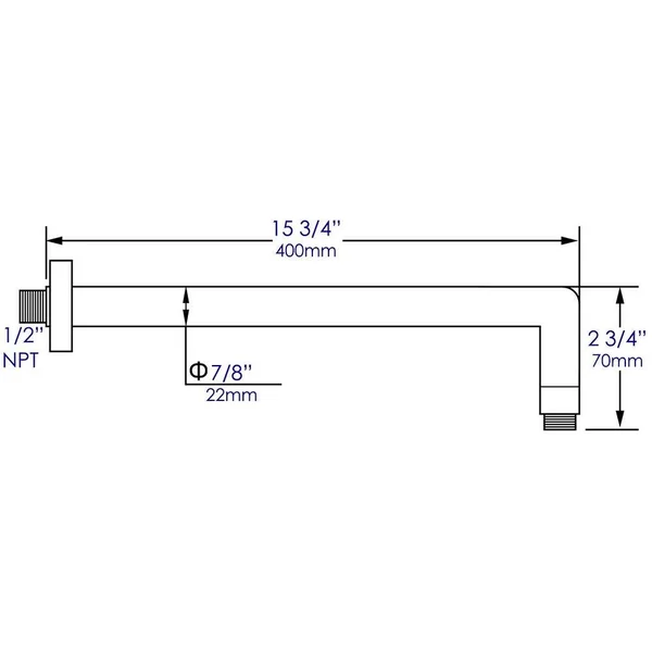 Alfi ABSA16R-BN Brushed Nickel 16x22 Round Wall Shower Arm