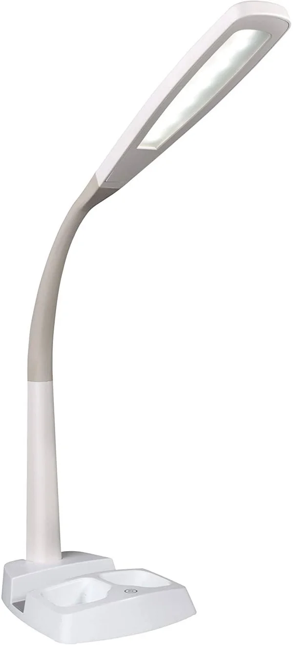 Wellness Series LED Desk Lamp Charging Station White Modern Contemporary Bulbs Included - 6.125 x 7.5 inches