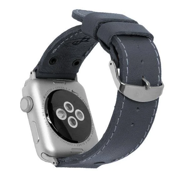 Classic Leather Apple Watch Bands (Navy Blue - 41mm, 40mm, 38mm) by Epic Watch Bands