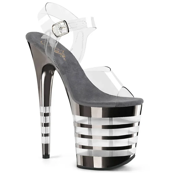 8x22 Heel FLAMINGO-808CHLN Clear Pewter - 7 Pewter