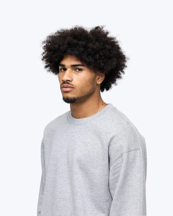 Reigning Champ Midweight Terry Relaxed Crewneck - Men's Heather Grey - S