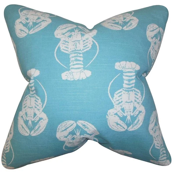 Breakwater Bay Madelynn Coastal Cotton Throw Pillow COVER, Blue