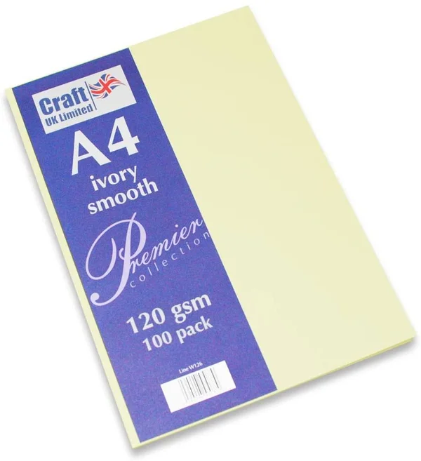 Craft UK W126 Ivory Paper 120 GSM - 100 Sheets