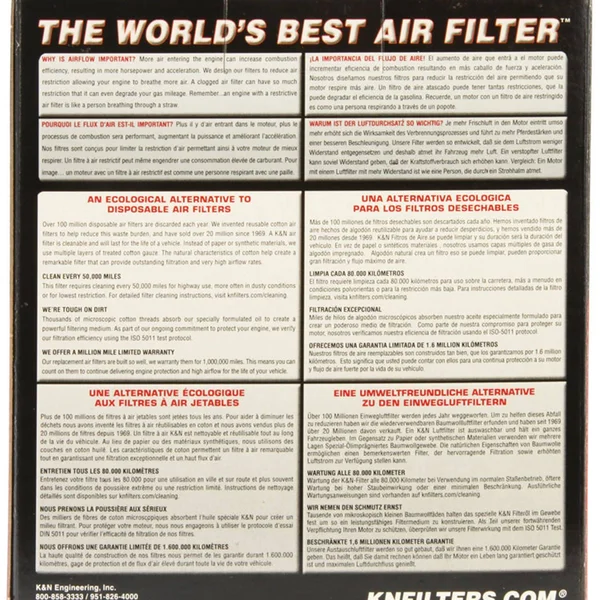 Ku0026N HA-7084 Replacement Air Filter