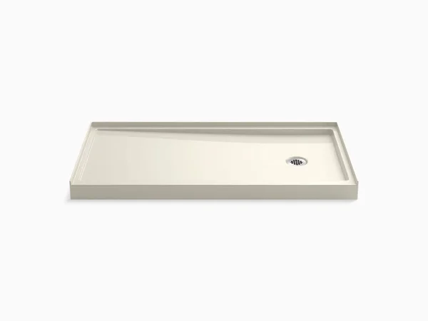 Kohler K-8458-96 Rely 60x22 x 32x22 Single-Threshold Shower Base with Right-Hand Drain - Biscuit