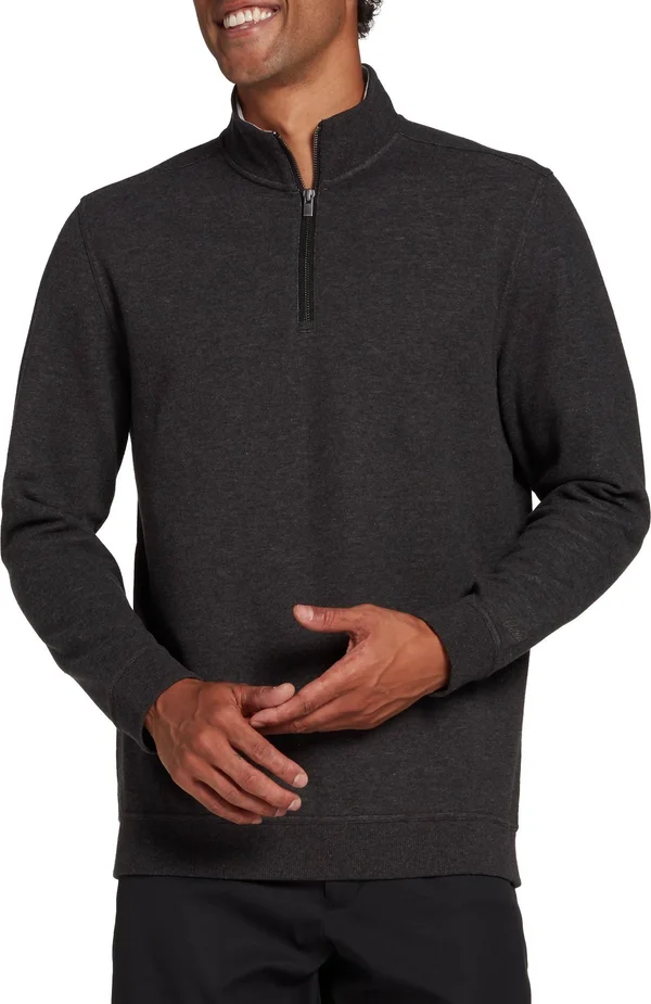 Walter Hagen Men's P11 Pique Midweight ¼ Zip Pullover - Large, Black
