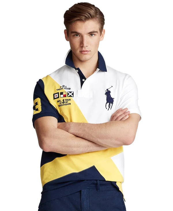 Polo Ralph Lauren Custom Slim-Fit Mesh Polo - White Multi