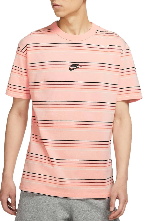 Nike Men's Sportswear Premium Striped T-Shirt, XXL, Arctic Orange