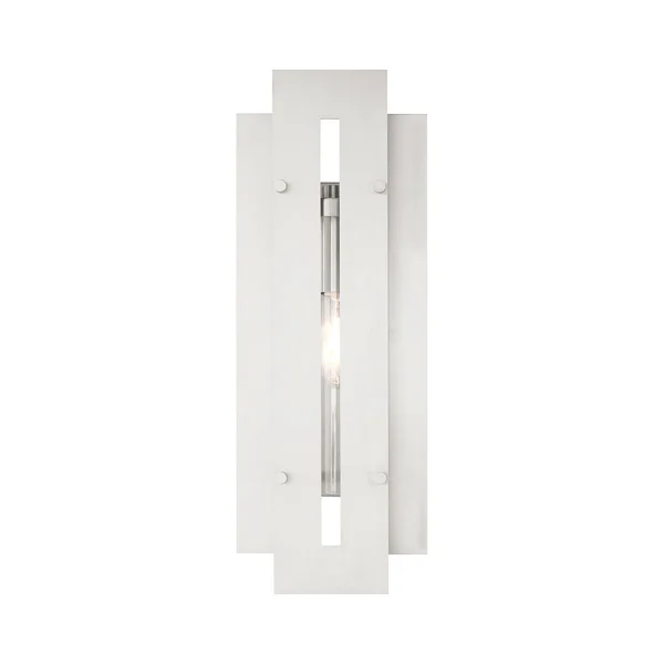 Livex Lighting Utrecht 1 Light Brushed Nickel Outdoor Wall Lantern - 21773-91