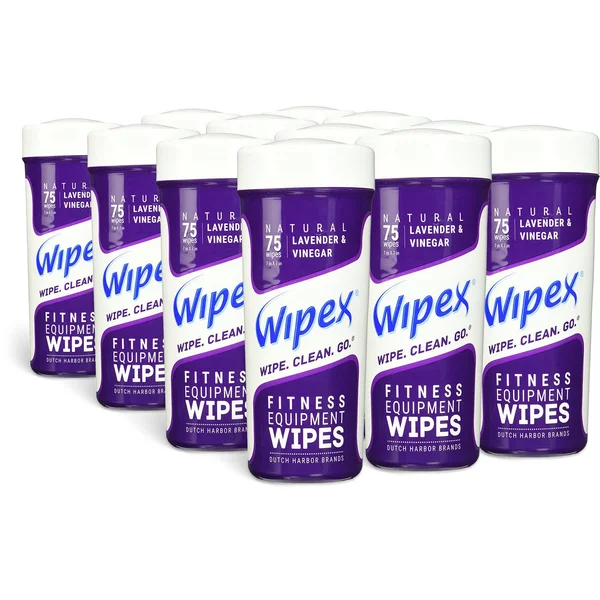 Wipex 75 Natural Gym - Yoga, Peloton, Fitness Equipment Wipes - Lavender Essential Oil & Vinegar