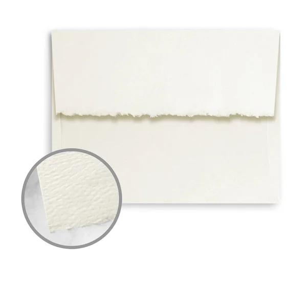 Strathmore Premium Pastelle Natural White Envelopes - A7 Square Flap (5 1/4 x 7 1/4) 80 lb Text Felt Deckle 250 per Box