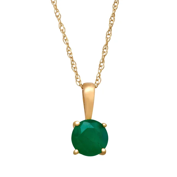 1/2 ct Natural Green Mystic Topaz Pendant Necklace in 10kt Yellow Gold - 41cm
