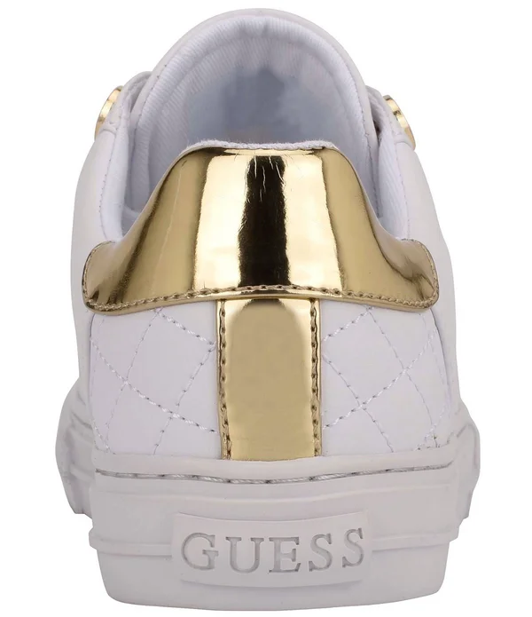 Guess Women's Loven Quilted Lace-Up Sneakers - White