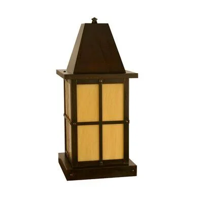 Hartford 1 -Light Hardwired Pier Mount Light Arroyo Craftsman Size: 15x22 H x 6x22 W - Finish: Satin Black, Shade Type: Cream
