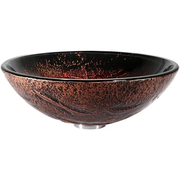Kraus Gv-710 Lava Glass Vessel Sink - Satin Nickel