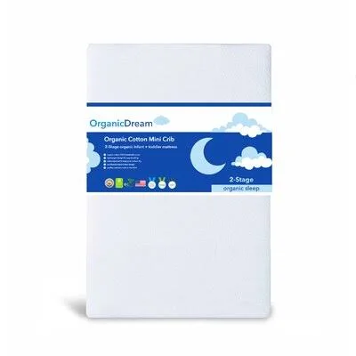 2-Stage Waterproof Mini Crib Rectangle Mattress Organic Dream