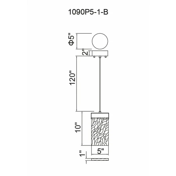CWI Lighting 1090P5-1-269-B Carolina LED Pendant with Pewter Finish