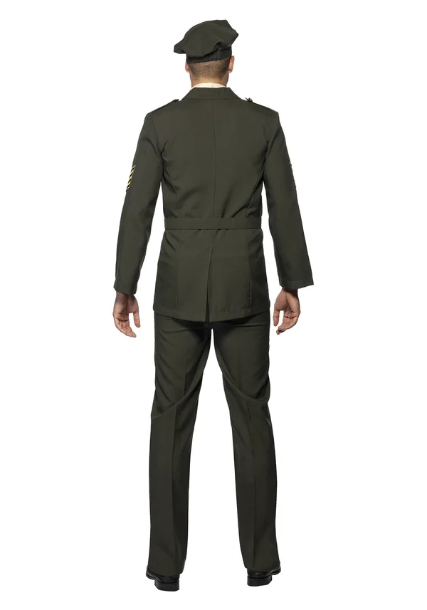 Smiffys Mens Wartime Officer Costume - Size: Medium, Green