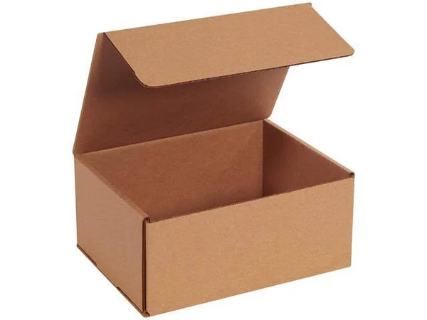 Box USA Corrugated Cardboard Mailers - 9 x 7 x 4 Inches, Tuck Top One-Piece, Die-Cut Shipping Boxes, Medium Brown Kraft Mailing B