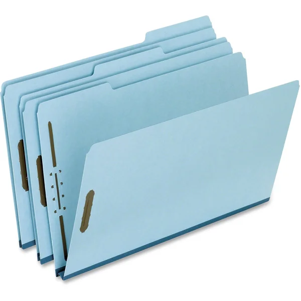 Pendaflex Pressboard Folders 2 Fasteners 1x22 Expansion 1/3 Tab Legal Blue 25/Box