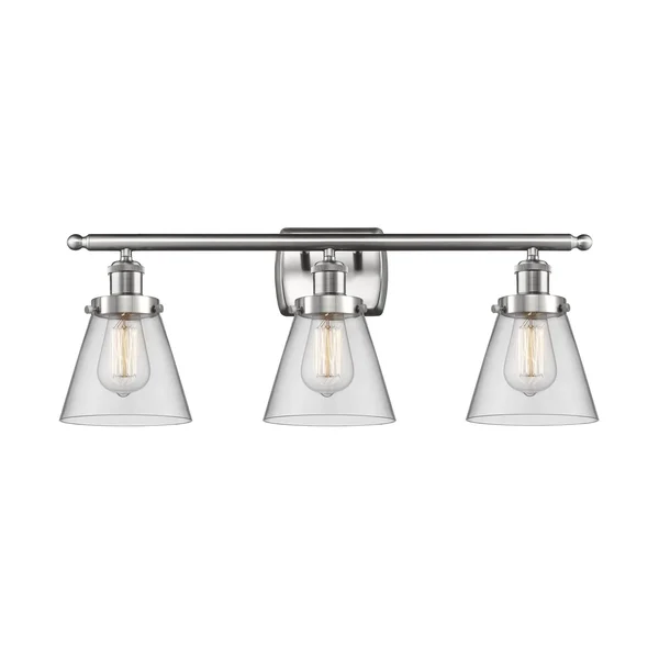 Innovations Lighting-Small Cone 3 Light Bath Vanity Light-916-3W-SN-G62
