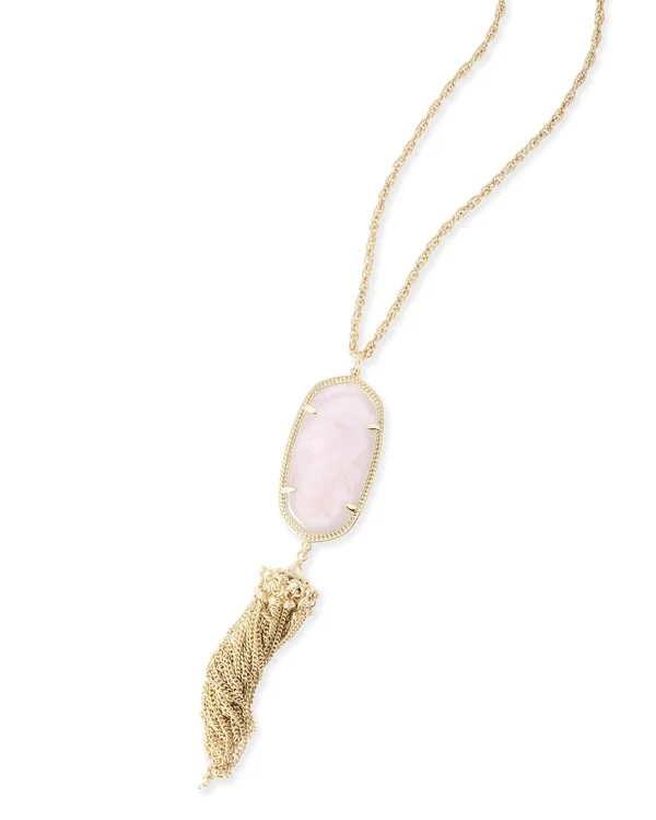 Kendra Scott Gold Rose Quartz Rayne Necklace