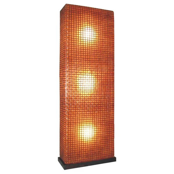 Crafted Home Decorative Elmer Brown Geometric Transitional Floor Lamp