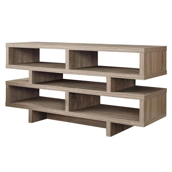 Monarch Specialties 47 in. Dark Taupe Particle Board TV Stand Fits TVs Up to 47 in. with Open Storage