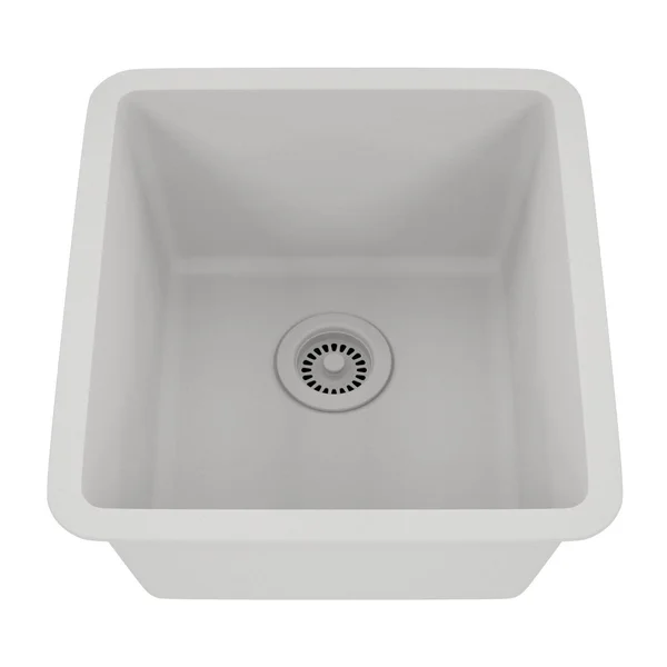 Lexicon Platinum LP-1618-K Small Single Bowl Quartz Composite Kitchen Sink Black
