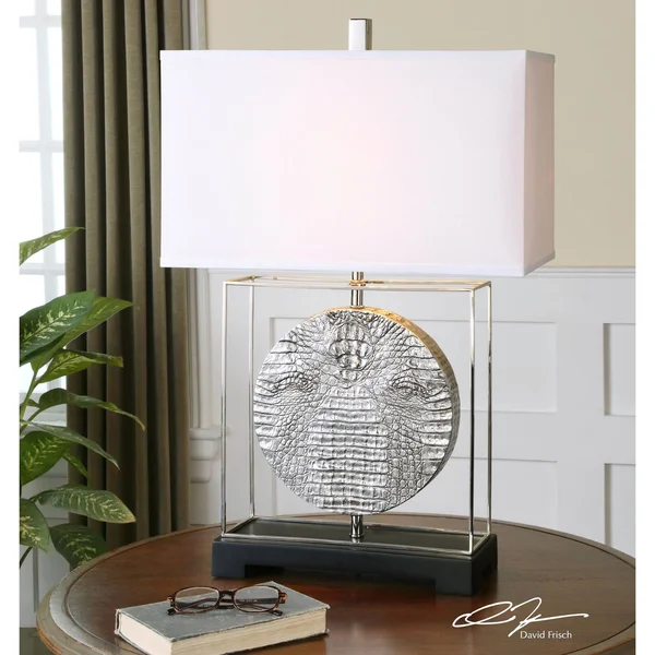 Uttermost 26181-1 Taratoare Polished Nickel Table Lamp