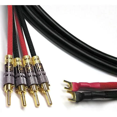 Canare 4S11 Speaker Cable 2 Spade to 4 Banana 6& Banana Banana - Length 6& 1.8 M, Gauge 11 AWG, 6& CA4S112S4B6