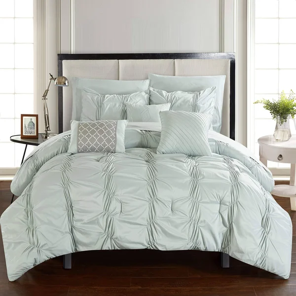 Chic Home Tori 10-Piece Comforter Bedding Set - Green, King
