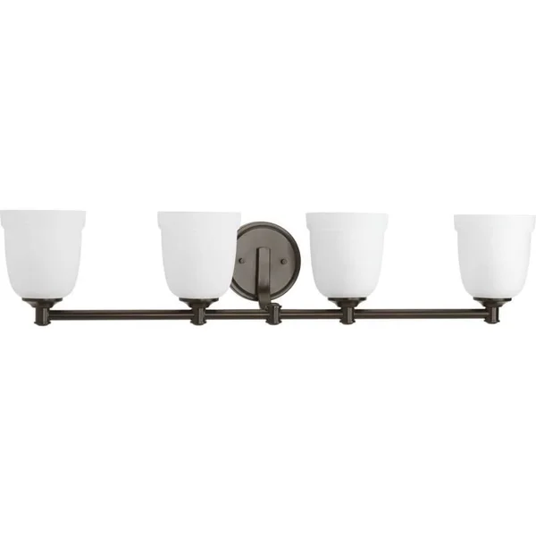 4 Light 34 inch Bath Lighting in Antique Bronze with Etched Parchment Glass 238516