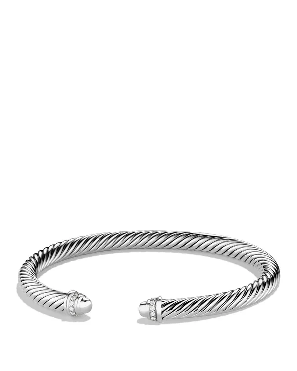 David Yurman Cable Classics Bracelet with Diamonds, 5mm - Silver