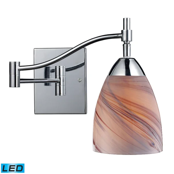 Elk Lighting Celina 1-Light Swingarm in Polished Chrome & Creme Glass 10151/1PC-CR-LED