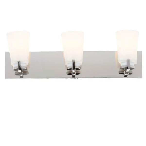 Hampton Bay, 15233, Wellman 3-Light Polished Nickel Bath Light