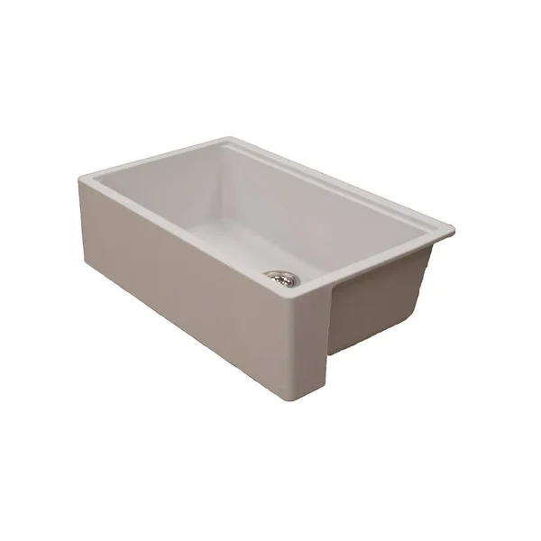 Empire Industries Titan Farmhouse Granite Composite 33 in. Single Bowl Kitchen Sink in Pearl White with Cutting-Board and STRAIN