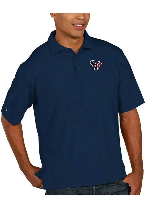 Antigua Houston Texans Navy Pique Xtra-Lite Polo Size: Large