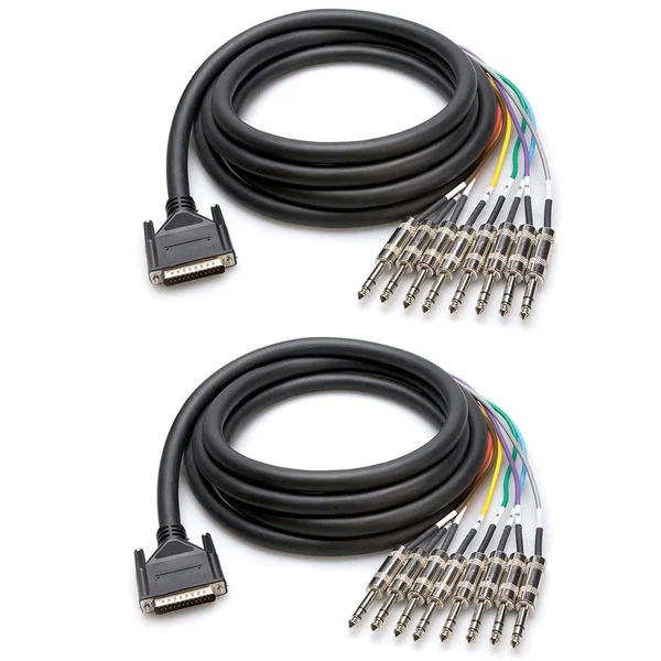 Hosa Technology 2x 6.56&/2m Male DB-25 to 8x Stereo Male 1/4x22 Phone Balanced Snake Cable