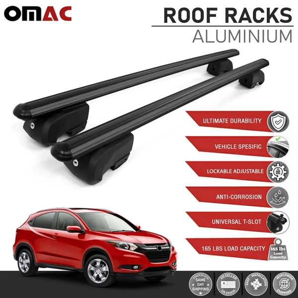OMAC Automotive Exterior Accessories Roof Rack Crossbars - Aluminum Black Roof Top Cargo Racks, Luggage Ski Kayak Bike Carriers