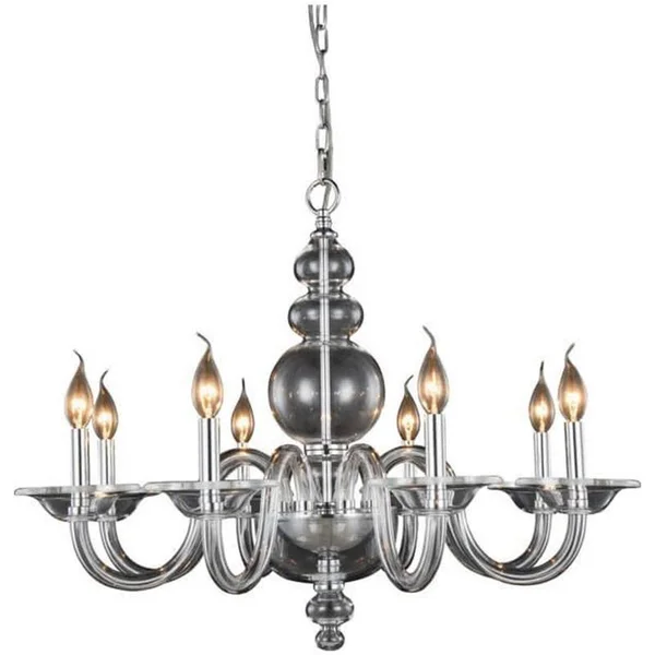 Elegant Lighting Champlain 8 Light Siver Shade Chandelier (7872D30SS)