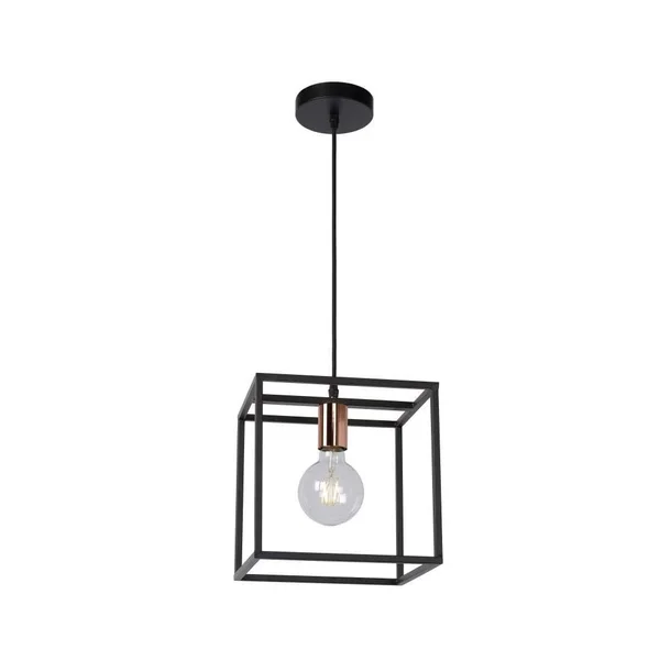 Lucide Arthur Modern Square Metal Black and Copper Pendant Light Unique Pendant Lights