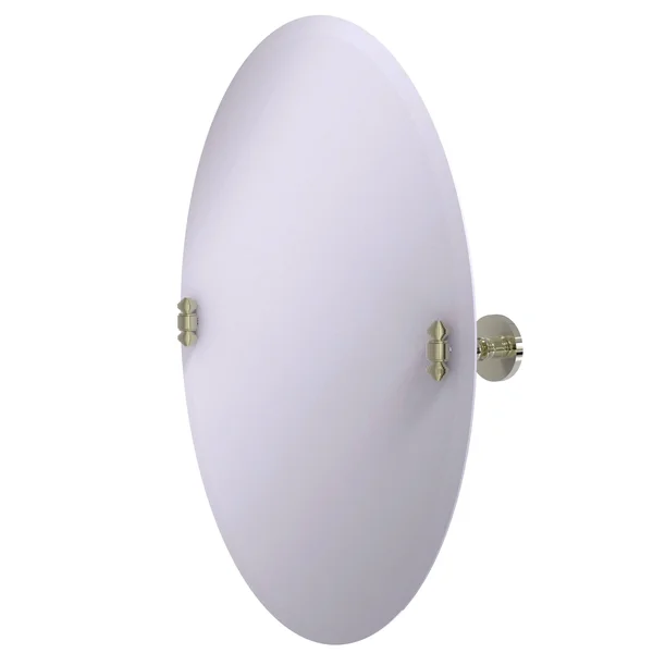 Allied Brass Frameless Oval Tilt Mirror Beveled Edge Polished Nickel