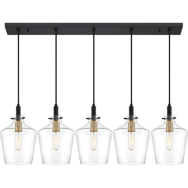 Quoizel 5 Light June Island Chandelier Earth Black JUN544EK