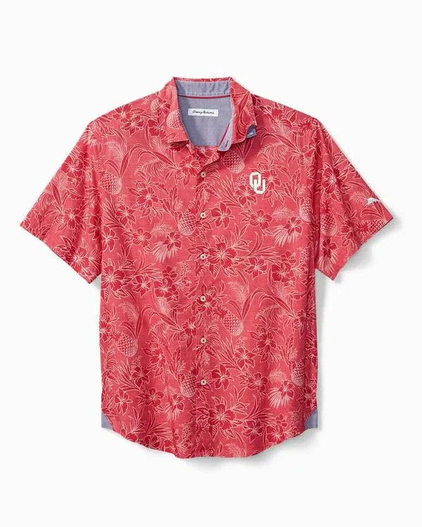 Tommy Bahama Oklahoma Sooners Crimson Sport Tiki Luau Button-Down Shirt Size: Extra Large